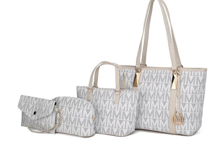 Alexy Women'S Tote Bag, Small Tote Bag, Pouch Purse & Wristlet Wallet Bag 4 Pcs Handbag Set by Mia K - Light Blue