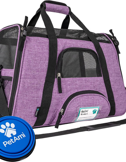 Load image into Gallery viewer, Airline Approved Pet Carrier for Cat, Soft Sided Dog Carrier for Small Dog, Cat Travel Supplies Accessories for Indoor Cat, Ventilated Pet Carrying Bag Medium Kitten Puppy, Large Heather Purple
