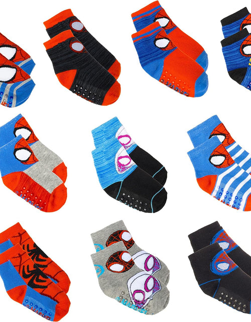 Load image into Gallery viewer, Spiderman Grip Socks, Socks for Toddler Boys, 10 Pack, Spider Man Toddler Gripper Socks, Amazing Spiderman Variety Pack
