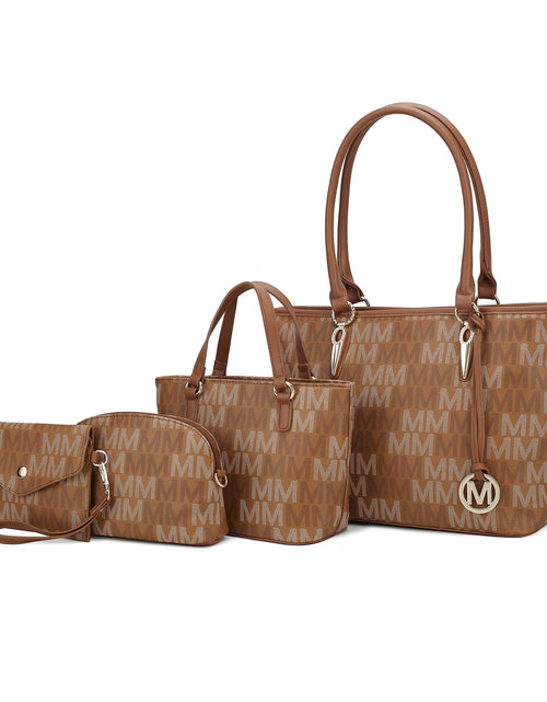 Load image into Gallery viewer, by Mia K. Marimar Women'S Tote Bag with Pouch and Wristlet, Signature 4 Piece Set - White
