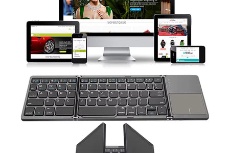 Portable Foldable Folding Keyboard Mini Wireless Bluetooth Keyboard Touchpad Keyboard for Windows Android IOS Tablet Ipad Phone