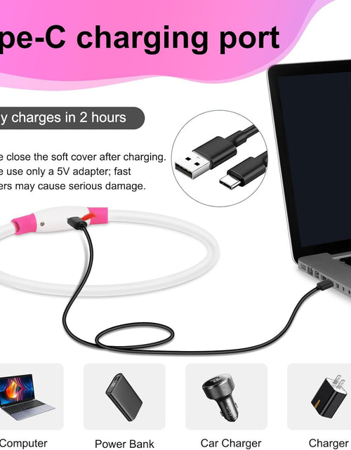 Load image into Gallery viewer, Light up Dog Collars - Waterproof LED Dog Collar, Glow in the Dark Pet Collars, TPU Cuttable Lighted Puppy Collar Lights for Small Medium Large Dogs (Pink)

