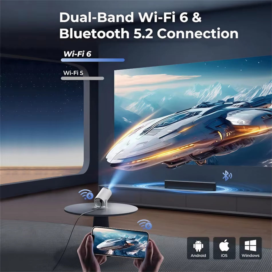 2026 New Outdoor Portable Projector 4K Wifi 1080P 1280*720P HD Home Cinema Video Movies LED Projetor Video Game Projection