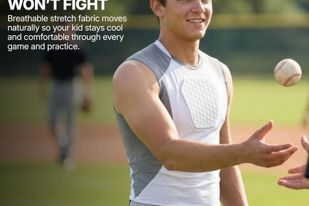 HEX Chest Protector, Heart Guard Sternum Protection Padded Shirt for Baseball, Football, Lacrosse and Goalies Youth and Adult Sizes