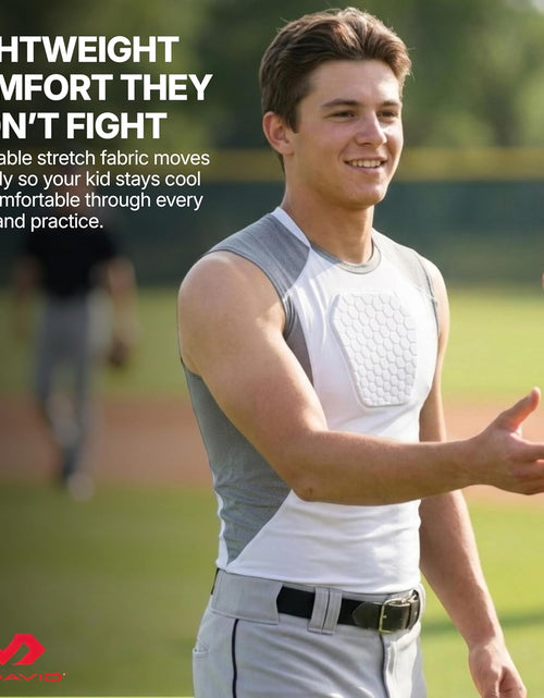 Load image into Gallery viewer, HEX Chest Protector, Heart Guard Sternum Protection Padded Shirt for Baseball, Football, Lacrosse and Goalies Youth and Adult Sizes
