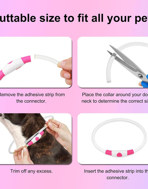 Load image into Gallery viewer, Light up Dog Collars - Waterproof LED Dog Collar, Glow in the Dark Pet Collars, TPU Cuttable Lighted Puppy Collar Lights for Small Medium Large Dogs (Pink)

