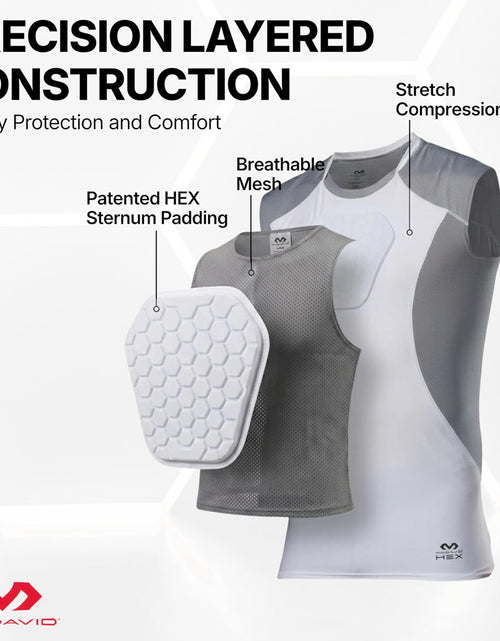 Load image into Gallery viewer, HEX Chest Protector, Heart Guard Sternum Protection Padded Shirt for Baseball, Football, Lacrosse and Goalies Youth and Adult Sizes
