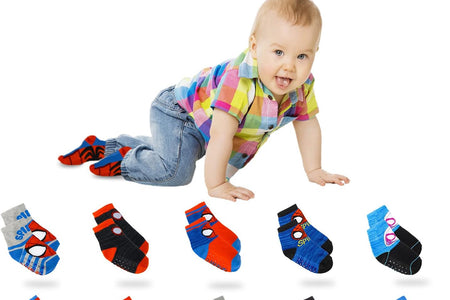 Spiderman Grip Socks, Socks for Toddler Boys, 10 Pack, Spider Man Toddler Gripper Socks, Amazing Spiderman Variety Pack