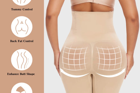 2 Packs Tummy Control Shapewear Shorts Faja Body Shaper for Women High-Waisted Thigh Slimming