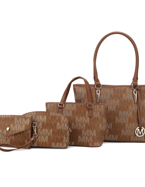 Load image into Gallery viewer, by Mia K. Marimar Women'S Tote Bag with Pouch and Wristlet, Signature 4 Piece Set - White
