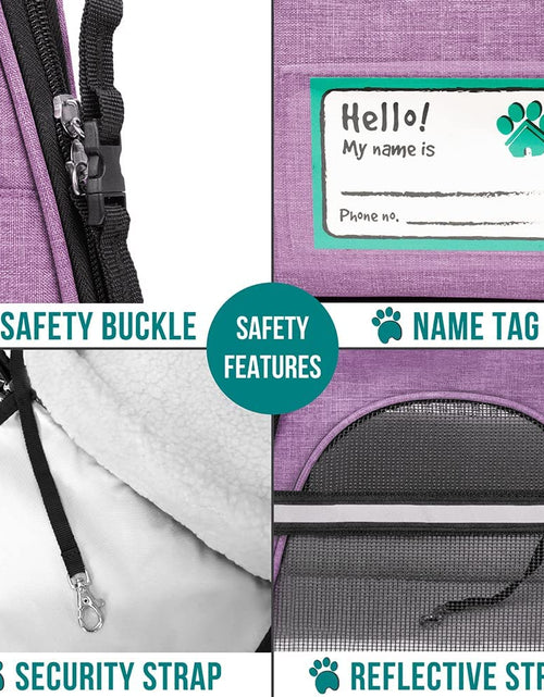 Load image into Gallery viewer, Airline Approved Pet Carrier for Cat, Soft Sided Dog Carrier for Small Dog, Cat Travel Supplies Accessories for Indoor Cat, Ventilated Pet Carrying Bag Medium Kitten Puppy, Large Heather Purple
