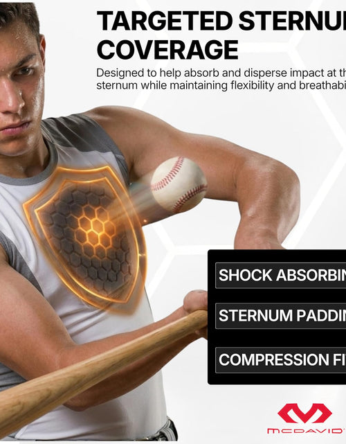 Load image into Gallery viewer, HEX Chest Protector, Heart Guard Sternum Protection Padded Shirt for Baseball, Football, Lacrosse and Goalies Youth and Adult Sizes
